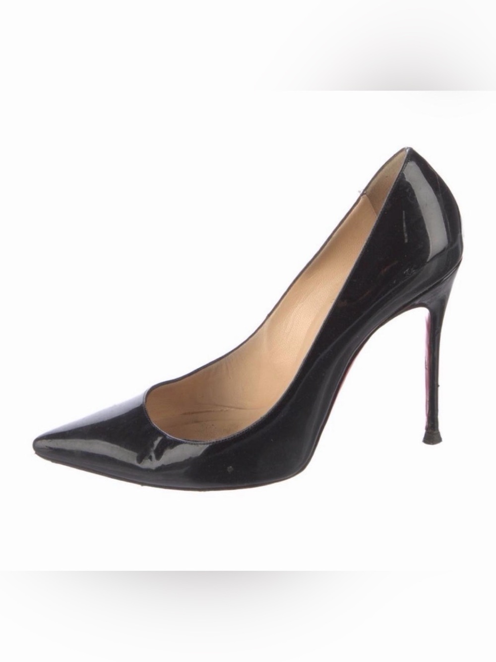 Christian Louboutin Black Patent Pointed-Toe Stiletto
